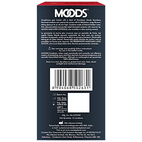 Moods Condoms - Strawberry, 12 pcs - Image 2