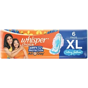 Whisper Choice Night Sanitary Pads XXL, 16 Count