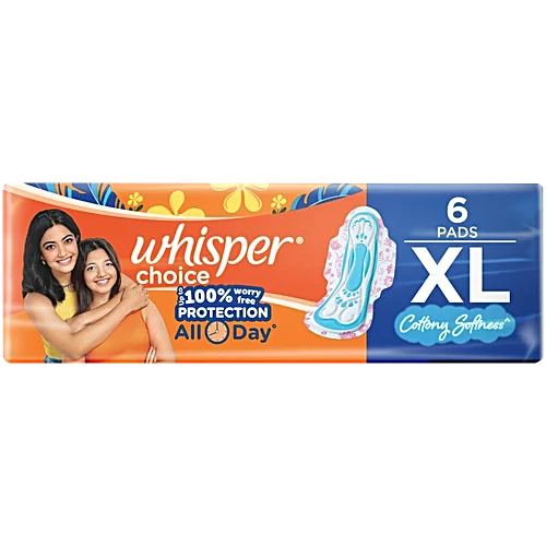 Whisper Choice Night Sanitary Pads XXL, 16 Count