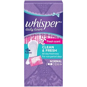Whisper Clean & Fresh Daily Panty Liners For Women, 20 pcs