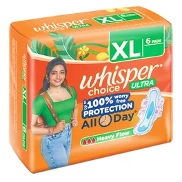 Whisper Choice Ultra Wings Sanitary Pads XL, 6 Count - Image 2