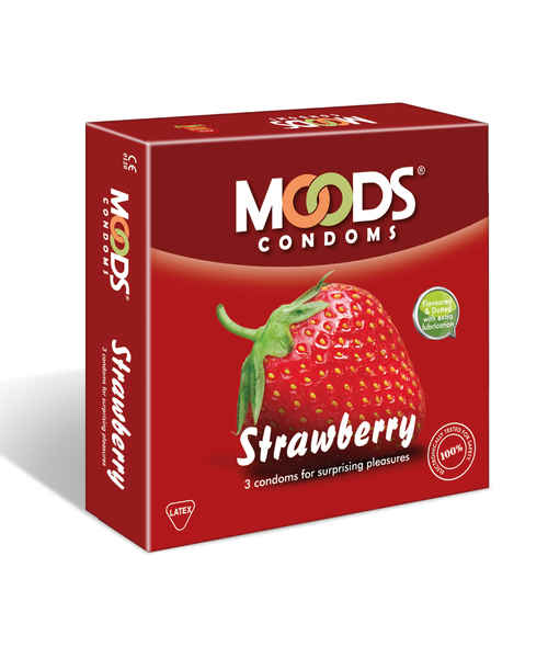 MOODS STRAWBERRY CONDOMS 3S