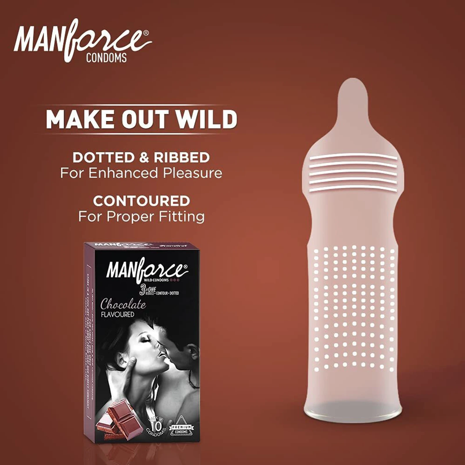 Manforce chocolate flavoured condoms 10N - Image 2