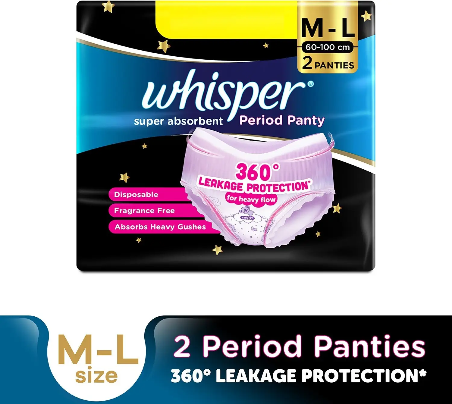 WHISPER PERIOD PANTY M-L